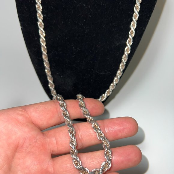 AGI ITALY Men's Rope Chain Real Solid 925 Sterling Silver Necklace 6mm 30" ITALY - Picture 2 of 15